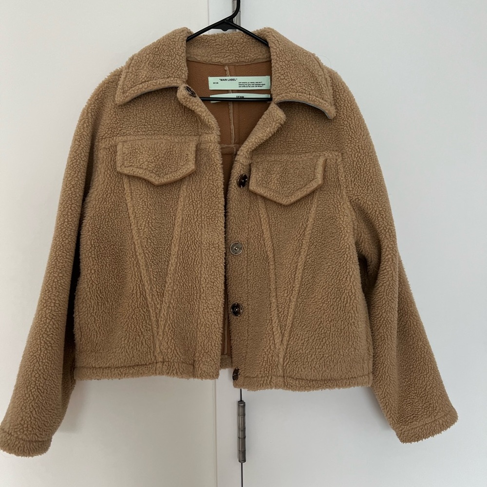 Off-White bear faux shearling jacket beige US4 - Picture 3 of 7